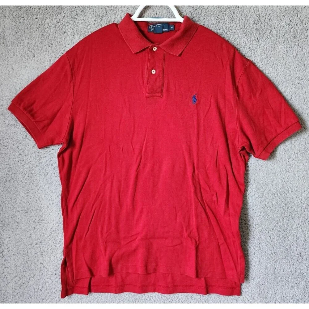 Polo by Ralph Lauren Classic Red Short Sleeve Polo Shirt Size Medium 100% Cotton